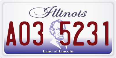 IL license plate A035231