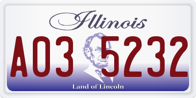 IL license plate A035232