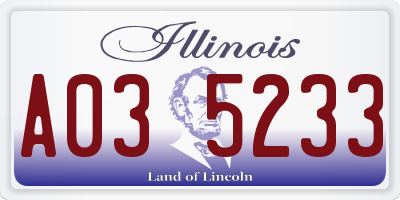 IL license plate A035233
