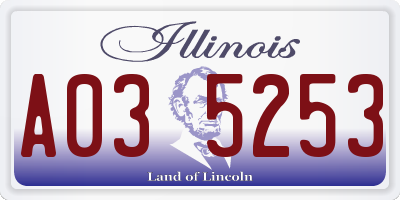 IL license plate A035253