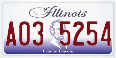 IL license plate A035254