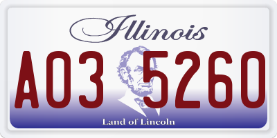 IL license plate A035260
