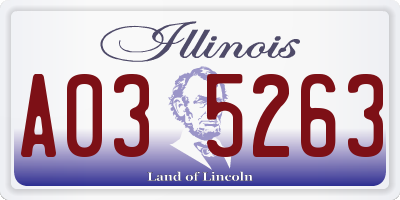 IL license plate A035263
