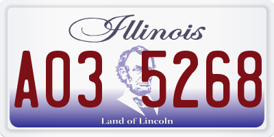 IL license plate A035268