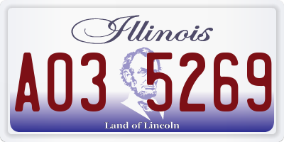 IL license plate A035269