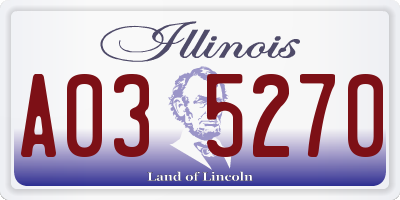 IL license plate A035270