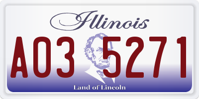 IL license plate A035271