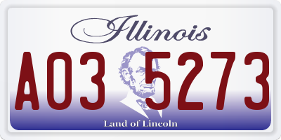 IL license plate A035273