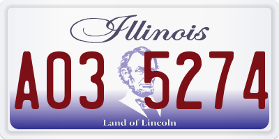 IL license plate A035274