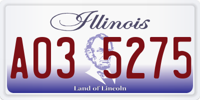 IL license plate A035275