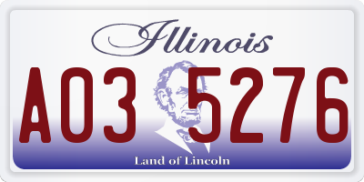 IL license plate A035276