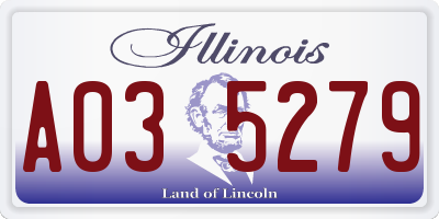 IL license plate A035279