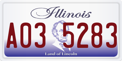 IL license plate A035283