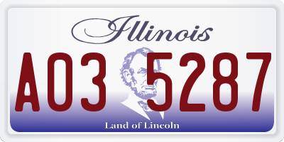 IL license plate A035287