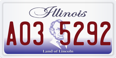 IL license plate A035292