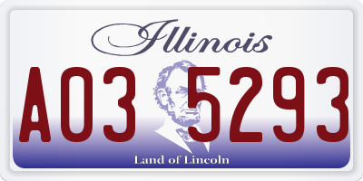 IL license plate A035293
