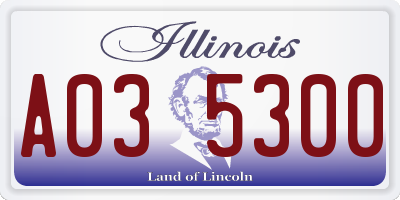 IL license plate A035300