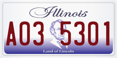 IL license plate A035301