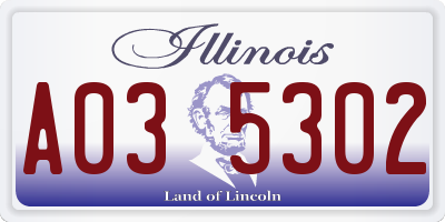 IL license plate A035302