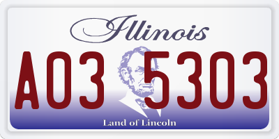 IL license plate A035303