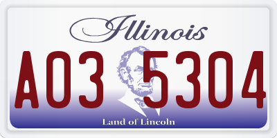 IL license plate A035304
