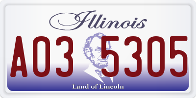 IL license plate A035305