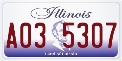 IL license plate A035307