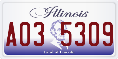IL license plate A035309