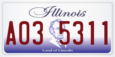 IL license plate A035311