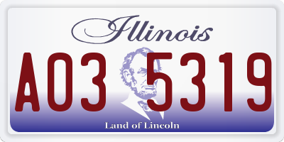 IL license plate A035319