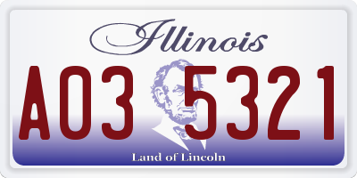 IL license plate A035321