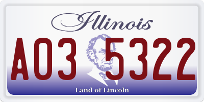 IL license plate A035322