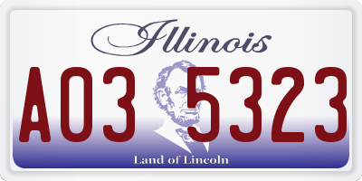 IL license plate A035323
