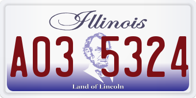 IL license plate A035324