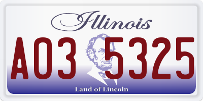 IL license plate A035325