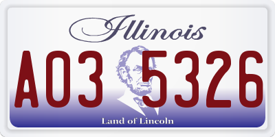 IL license plate A035326