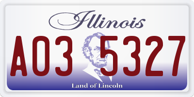 IL license plate A035327
