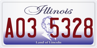 IL license plate A035328