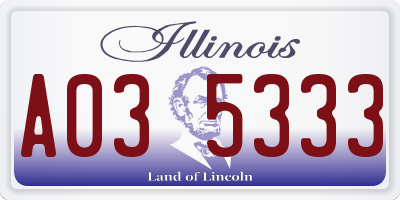 IL license plate A035333