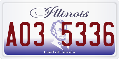 IL license plate A035336