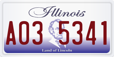 IL license plate A035341