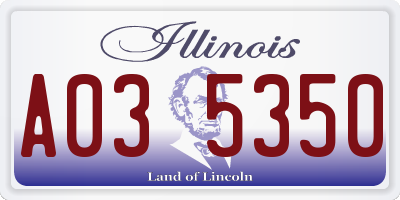 IL license plate A035350