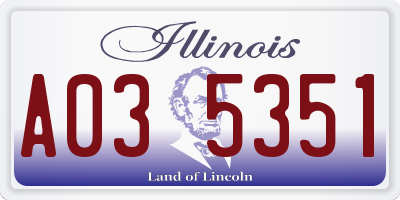 IL license plate A035351