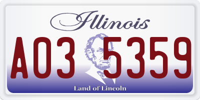 IL license plate A035359