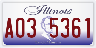 IL license plate A035361