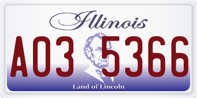 IL license plate A035366