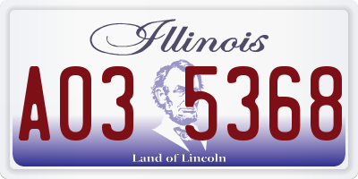 IL license plate A035368