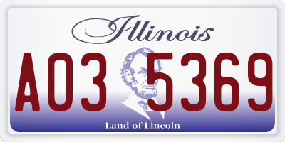 IL license plate A035369