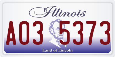 IL license plate A035373