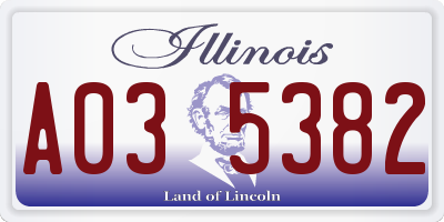 IL license plate A035382